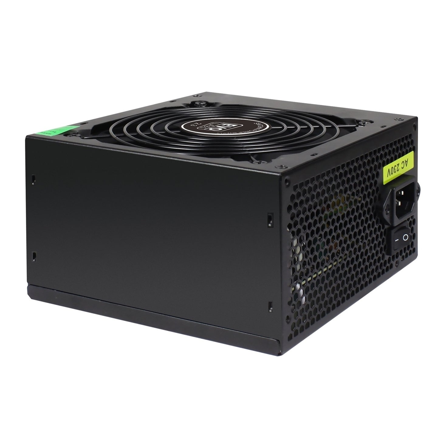 EVO LABS BR600-12BL 600W PSU, 120mm Black Silent Fan with Improved Ventilation, Non Modular, Stable & Reliable, Retail Packaged