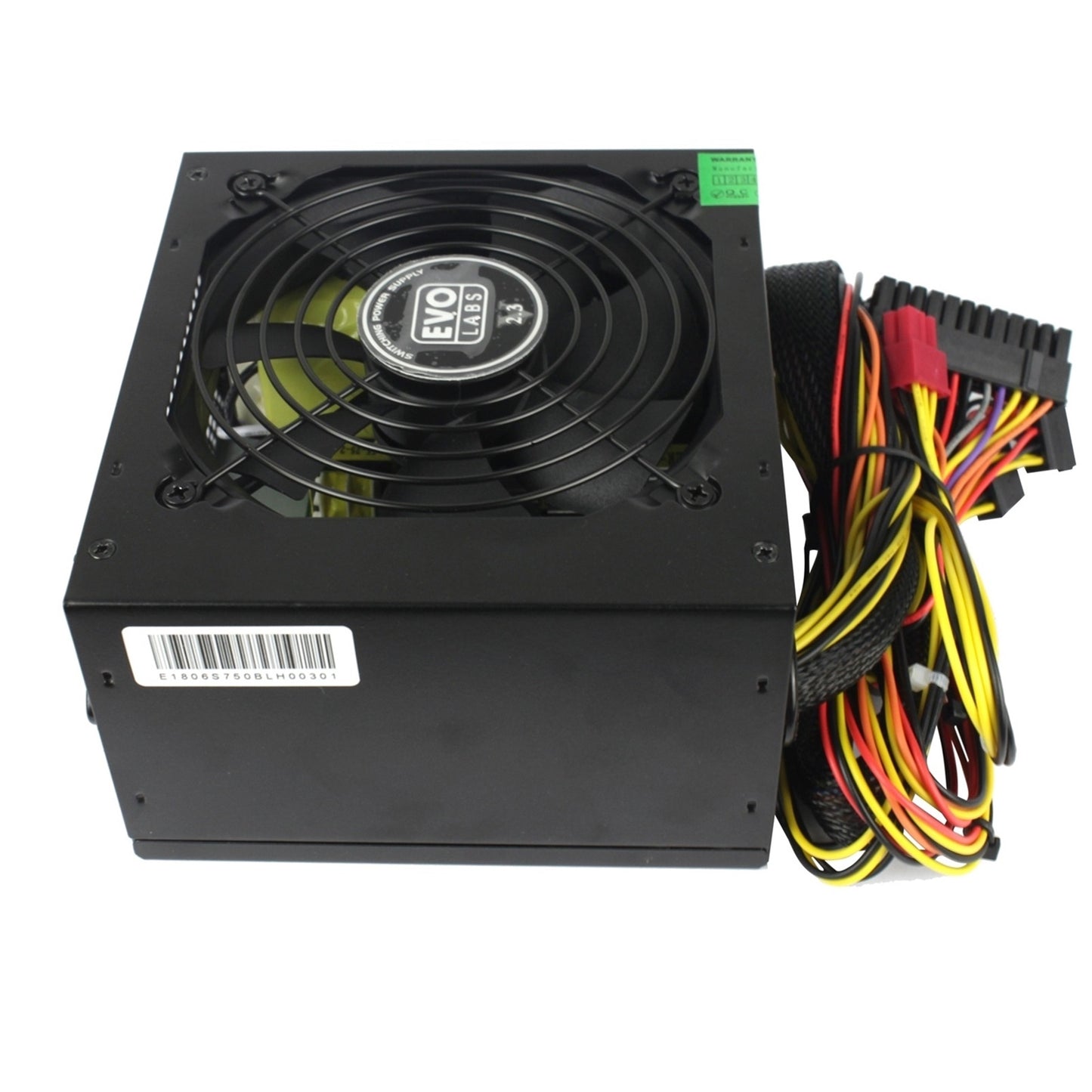 EVO LABS BR500-12BL 500W PSU, 120mm Black Silent Fan with Improved Ventilation, Non Modular, Stable & Reliable, Retail Packaged