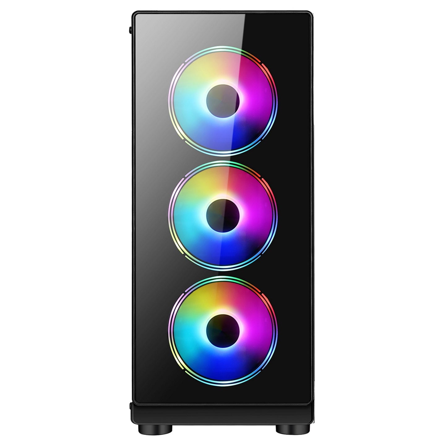 CRONUS Achos Case, Gaming, Black, Mid Tower, 1 x USB 3.0 / 2 x USB 2.0, Tempered Glass Side & Front Window Panels, Addressable RGB LED Fans, ATX, Micro ATX, Mini-ITX