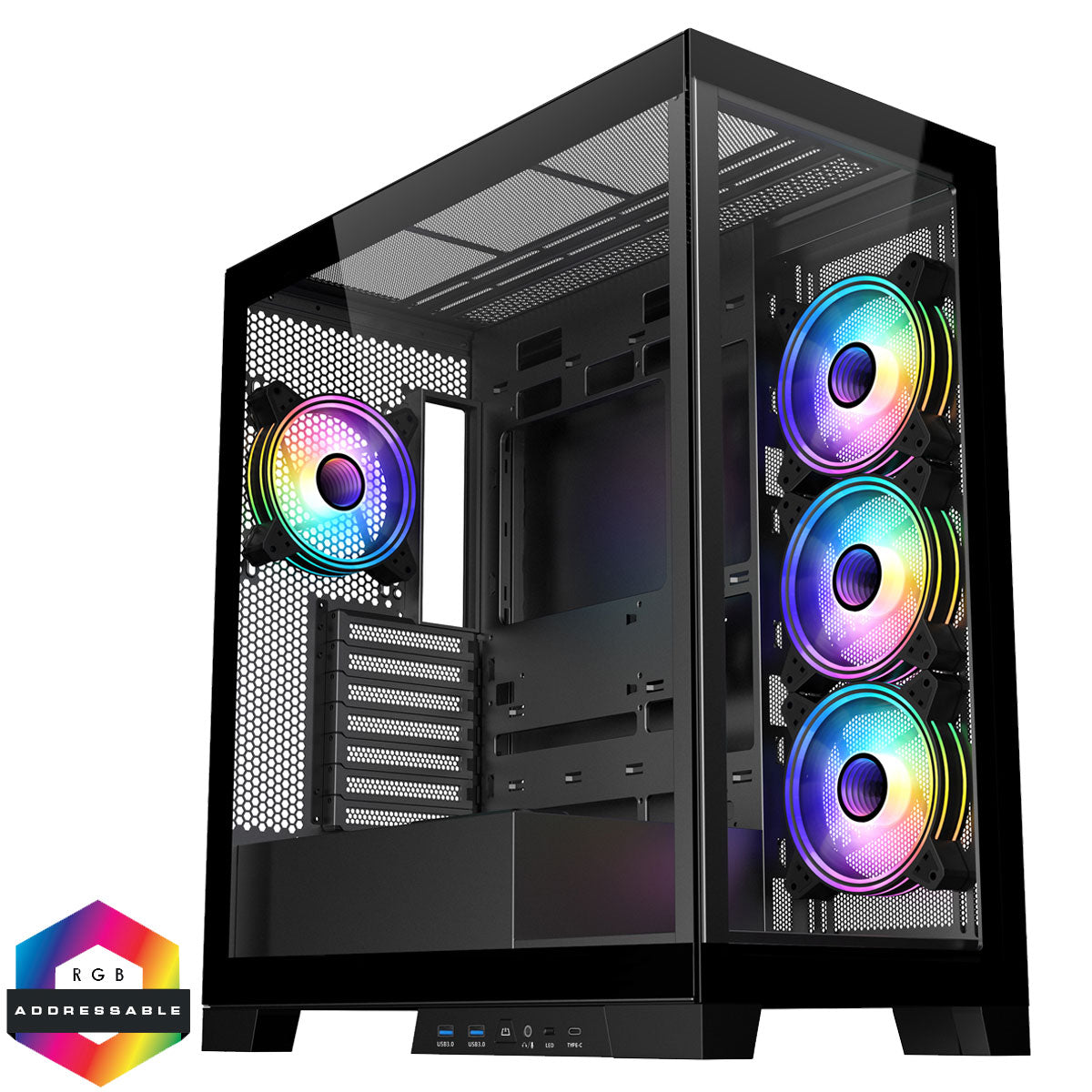 OCHW Diamond XR Black Amd Ryzen 3 - 3200G Quad Core Home Office Gaming Computer 2GB Radeon HD Graphics 120GB - 1000GB SSD Hard Drive Windows 11 Pro