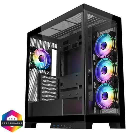 OCHW Diamond XR Black Amd Ryzen 3 - 3200G Quad Core Home Office Gaming Computer 2GB Radeon HD Graphics 120GB - 1000GB SSD Hard Drive Windows 11 Pro
