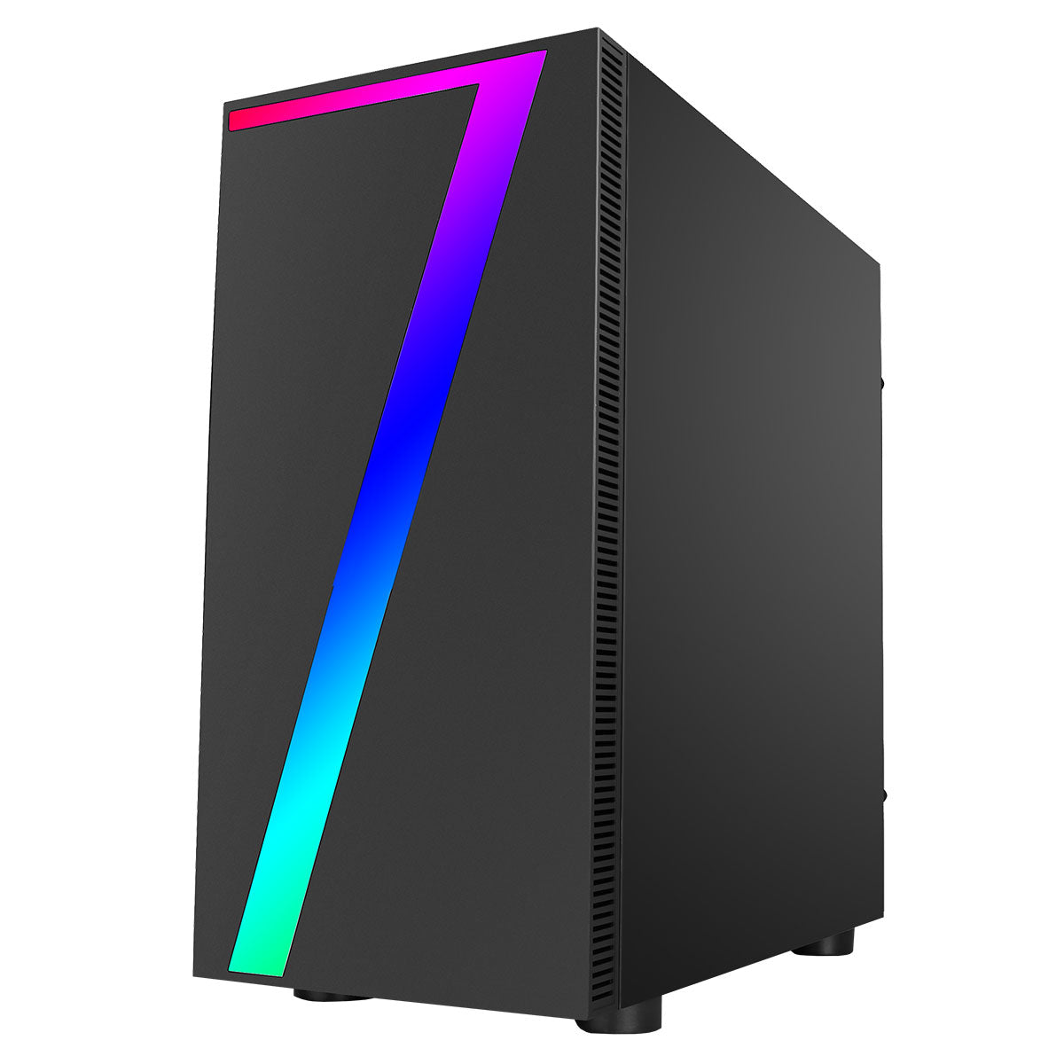 Seven MATX Gaming Case Rainbow RGB Strip 1 x Rainbow RGB Fan Acrylic Side