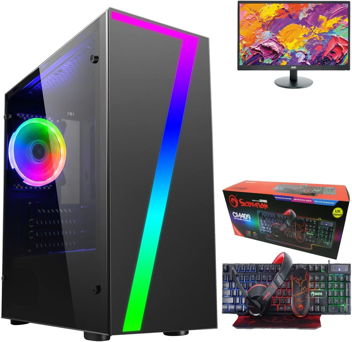 OCHW INTEL i5 2400 Quad Core Home Office Gaming Computer 2GB Geforce G ...